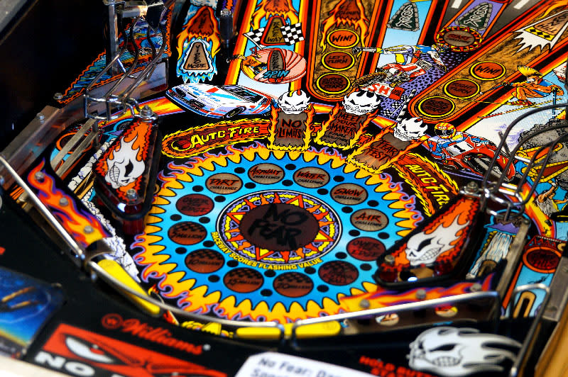 https://premiumpinballs.com/product/no-fear-dangerous-sports/ No Fear Pinball Machine - Flippers