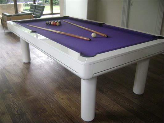 Longoni Elegant White Pool Table  - 7ft, 8ft