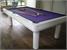 Longoni Elegant White Pool Table with Purple Cloth 1