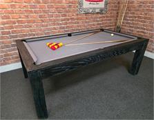 Signature Chester Black Oak Solid Wood Pool Dining Table 6ft: Warehouse Clearance