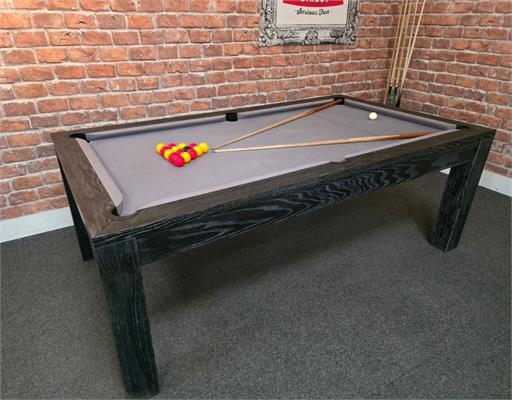 Signature Chester Black Oak Solid Wood Pool Dining Table - 6ft: Warehouse Clearance