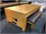 Signature Vantage Contactless Pool Dining Table - Payment End 3/4 View with Top and Bench