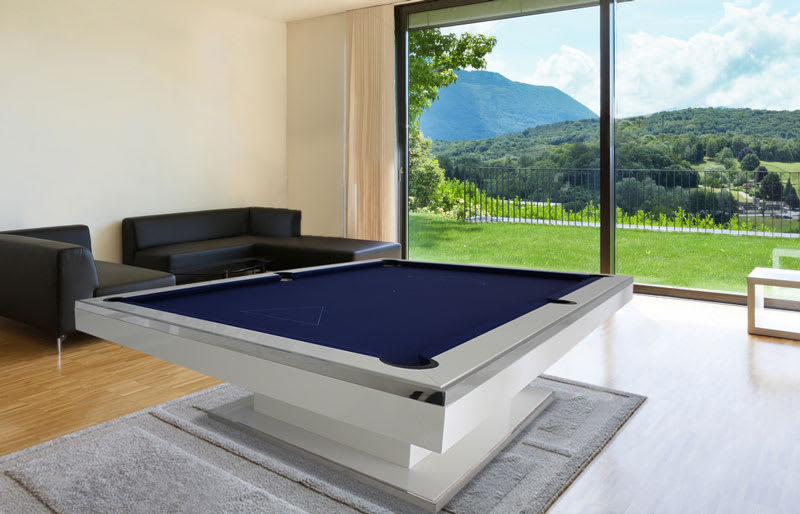 Bilhares Europa Scarlet Pool Table White with Blue Cloth 2