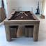 Duo Milano Rustic Oak Pool Table with Benches - End
