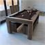 Duo Milano Rustic Oak Pool Table with Benches - Reverse Angle