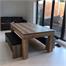 Duo Milano Rustic Oak Pool Table with Benches and Hard Top - Reverse Angle