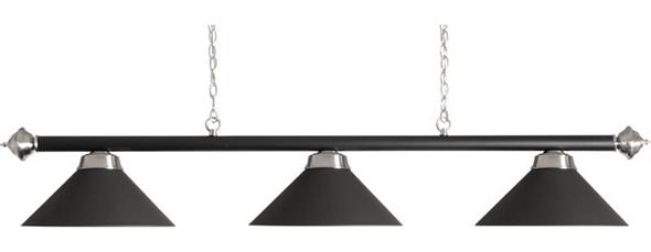 Buffalo Matt Black Pool Lamp & Silver Fittings