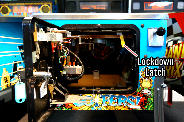 Pinball Machine Lockdown Latch Location