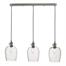 Hadano 3 Light Suspension Antique Chrome With Dimpled Glass Shades