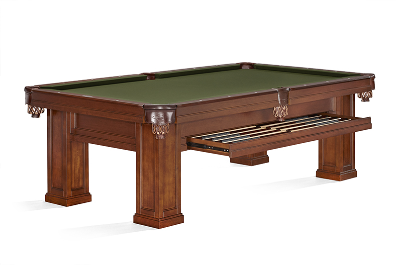 Brunswick Oakland II American Pool Table - Chestnut (Drawer Open)