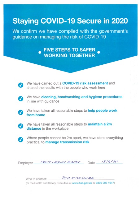 Covid-Secure 2020 Sign