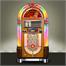 Rock-Ola Walnut Bubbler CD Jukebox - On Background