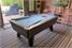 Supreme Winner Pool Table in Rustic Black Finish with Powder Blue Cloth - Installation Picture