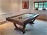 Signature Huntsman Pool Dining Table - Walnut Finish - Sage Green Cloth without Dining Tops