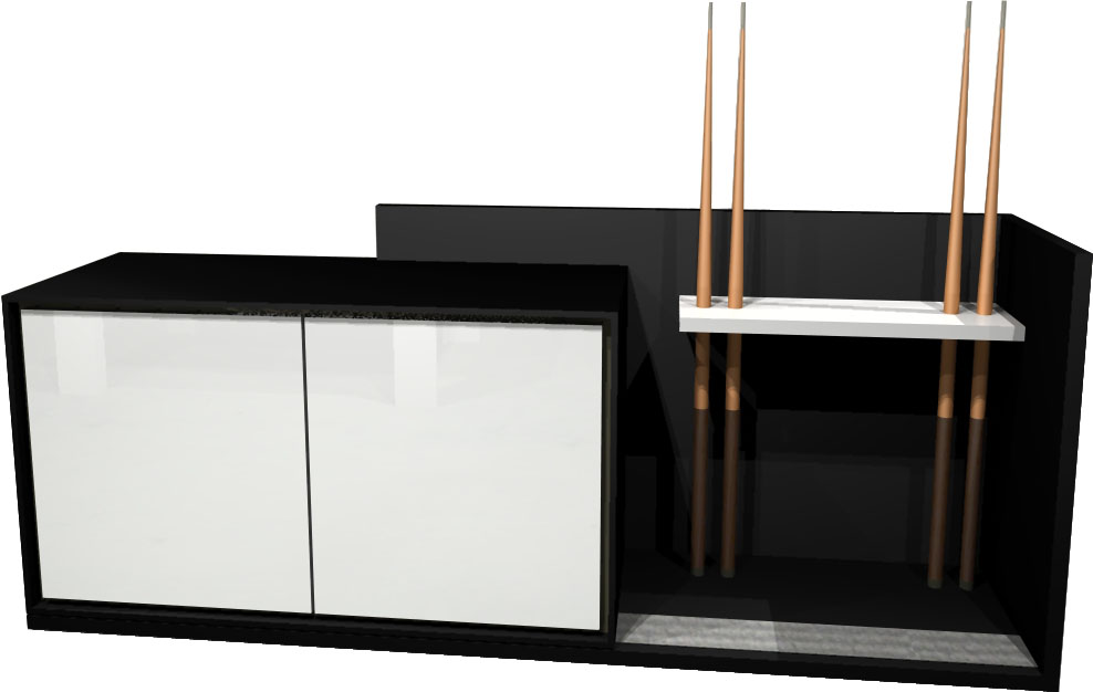Aramith Fusion Sideboard 212cm in Black - White Gloss Lacquer Doors