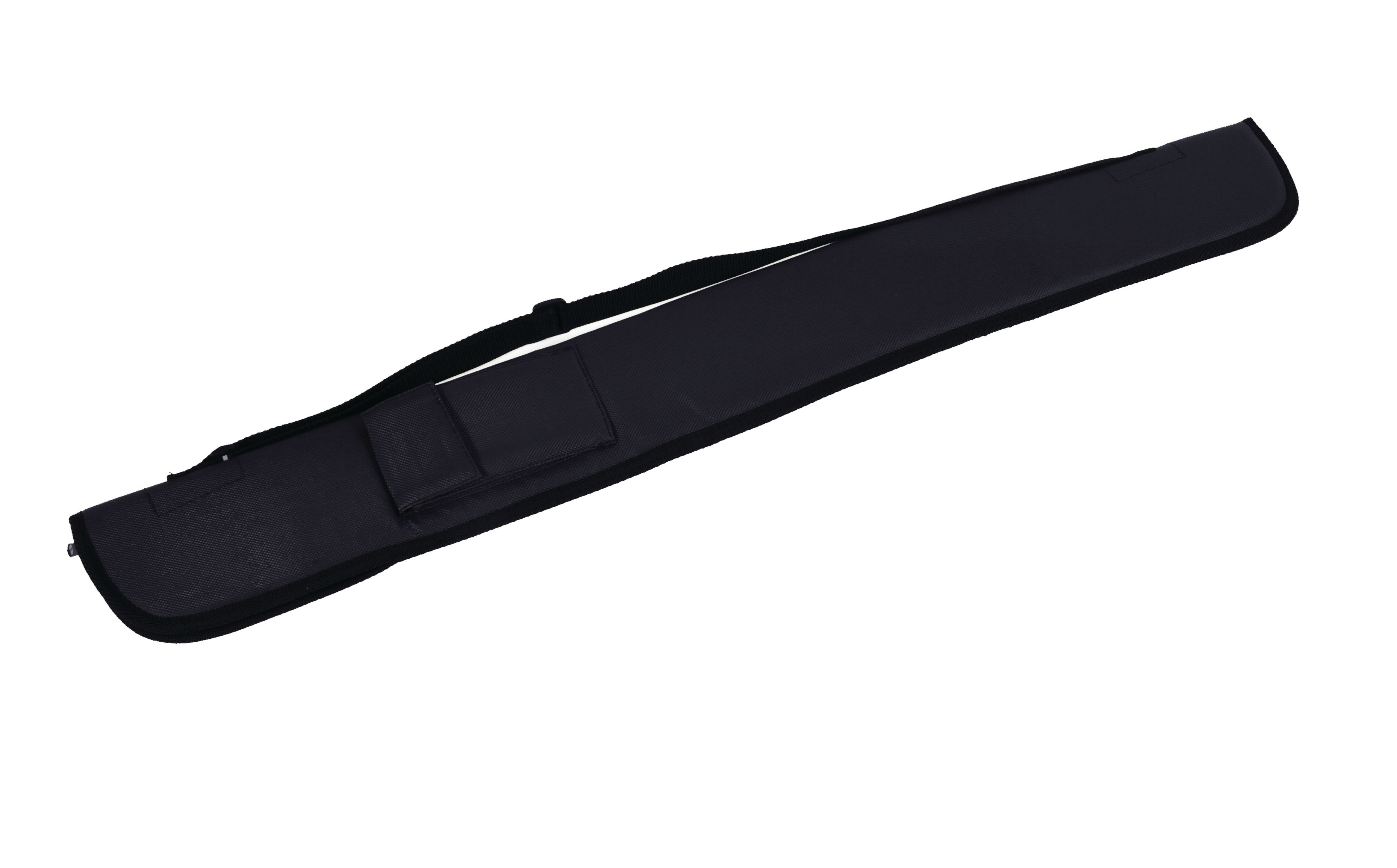 Black Vinyl Short Zip Two Piece Cue Case & Strap | Free Delivery!