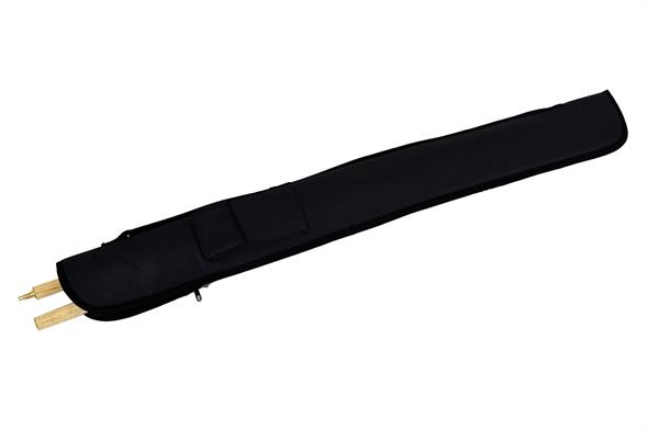 Black Vinyl Short Zip Two Piece Cue Case & Strap