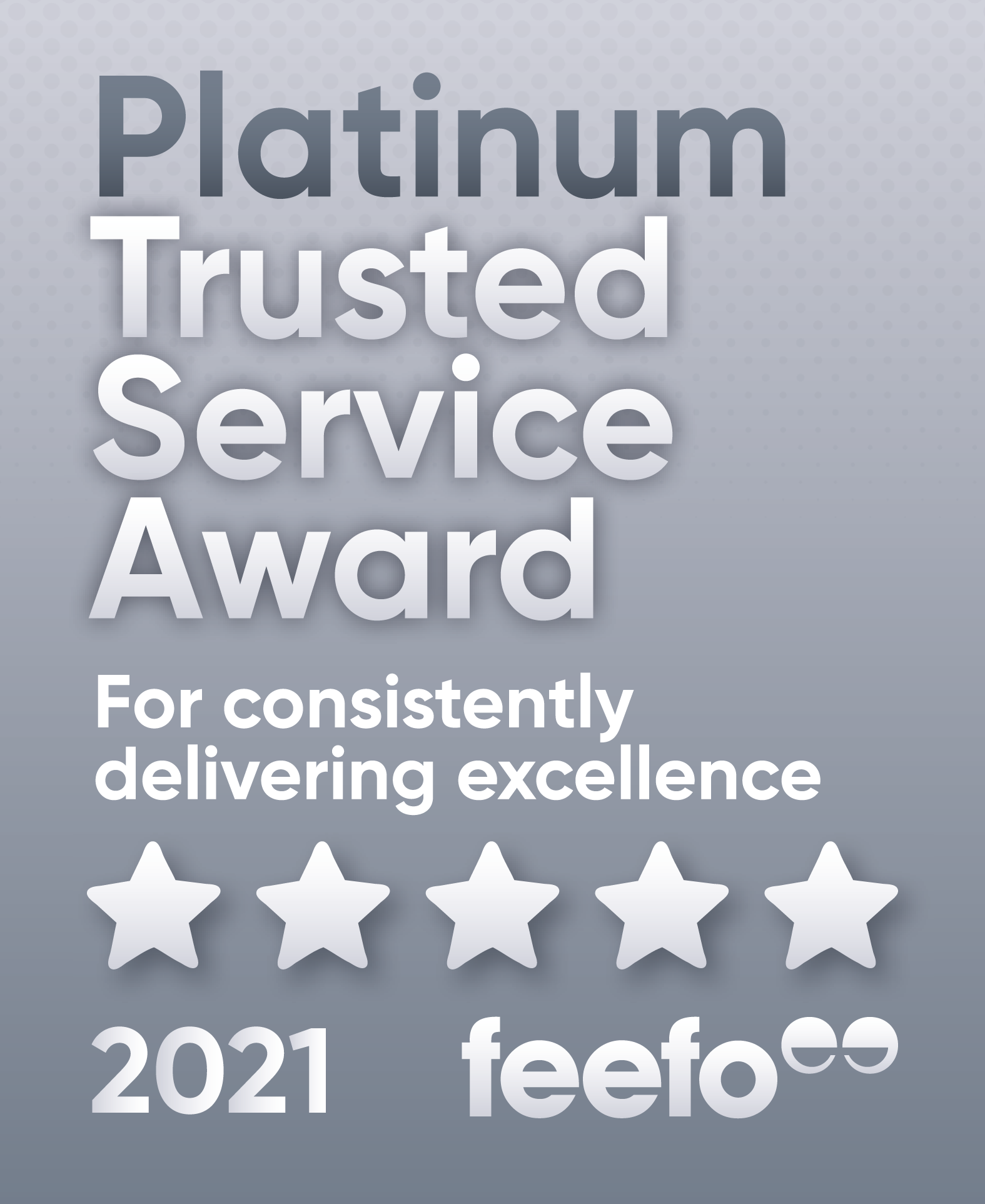 Feefo Platinum Service Award 2021