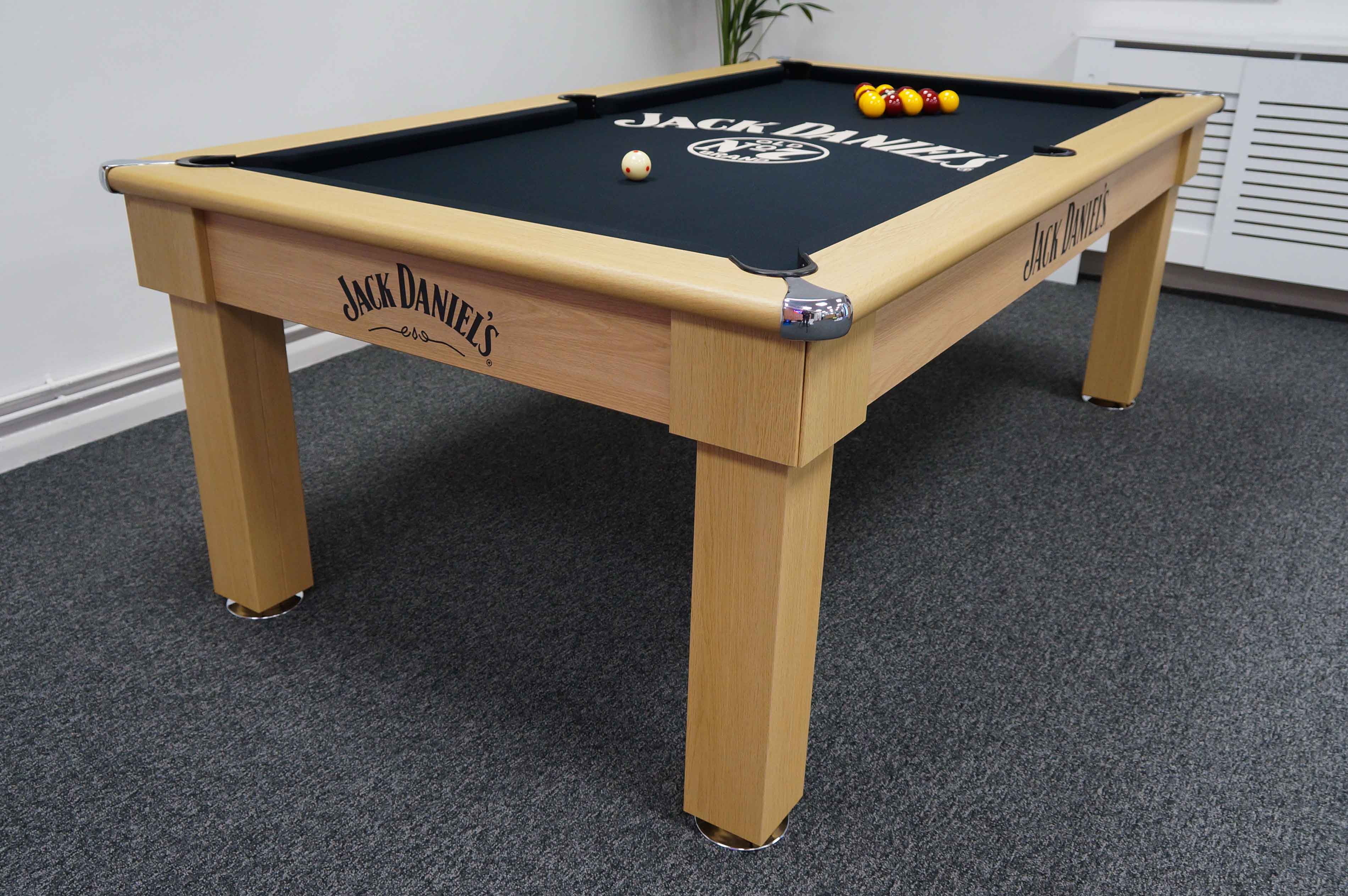 Jack Daniel's Oxford Pool Table - Oak - Angled 2