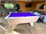 Supreme Winner Pool Table in Oak Finish and Purple Cloth - Installation Picture
