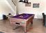 Supreme Winner Pool Table in Walnut Finish with Purple Cloth - Installation Picture