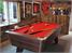 Supreme Winner Pool Table in Walnut Finish with Red Cloth - Installation Picture