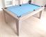 Classic Pool Dining Table - Driftwood Finish - Powder Blue Cloth