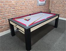 Signature Chester Black and White Solid Wood Pool Dining Table 7ft: Warehouse Clearance