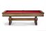 Brunswick Edinburgh American Pool Table In Weathered Oak and Pedestal Legs - White Background (Side)