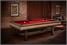 Brunswick Edinburgh American Pool Table In Weathered Oak and Metal Legs - In Room