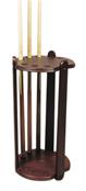 Round Mahogany Deluxe Cue Stand - 9 Cues
