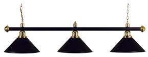 Pool Table Light - Black Bar with Black Shades