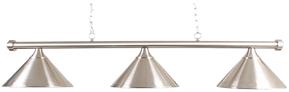 Pool Table Light - Brushed Chrome Bar and Shades