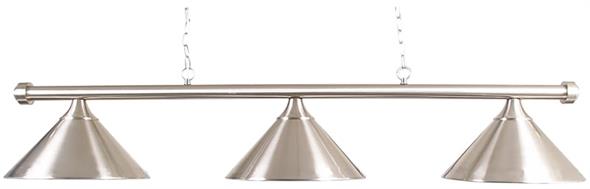 Pool Table Light - Brushed Chrome Bar and Shades