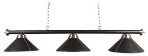 Pool Table Light - Black Leather Bar and Shades