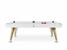 Diagonal Outdoor Pool Dining Table - White Finish - White Cloth - Side