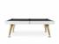 Diagonal Outdoor Pool Dining Table - White Finish - Carbon Cloth - Side