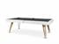 Diagonal Outdoor Pool Dining Table - White Finish - Carbon Cloth - Angled