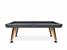 Diagonal Outdoor Pool Dining Table - Black Finish - Black Cloth - Side