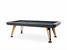 Diagonal Outdoor Pool Dining Table - Black Finish - Black Cloth - Angled