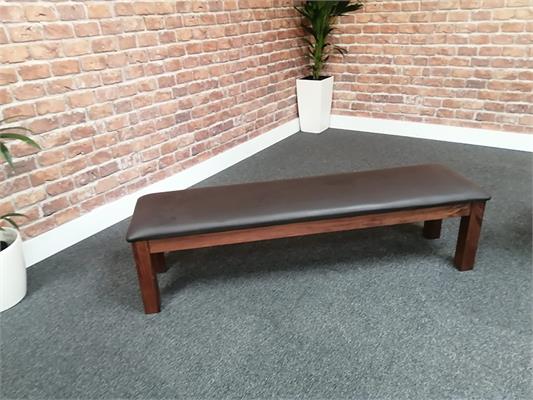 Signature Upholstered Pool Table Bench - Walnut - Warehouse Clearance