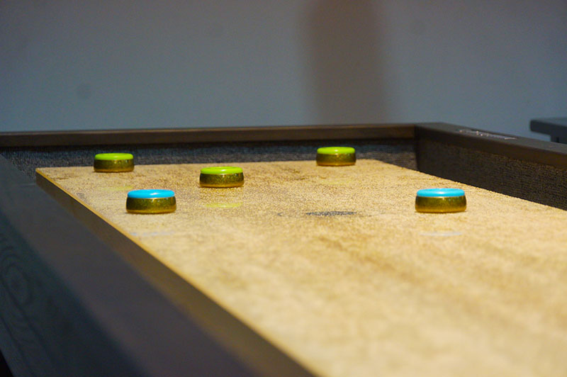 Shufflepucks Smart Shuffleboard System - End (With Pucks)