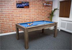 Signature Newman Pool Dining Table & Table Tennis Top: Grey Oak Finish