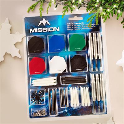 Mission 90 Piece Steel Tipped Darts Accessory Pack
