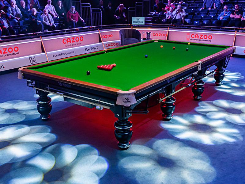 Rasson Strong Snooker Table at Champion of Champions 2021 - Black Finish - Green Cloth