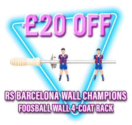 RS Barcelona Wall Champions Foosball 4 Coat Rack - £20 Off - Black Friday Deals Week