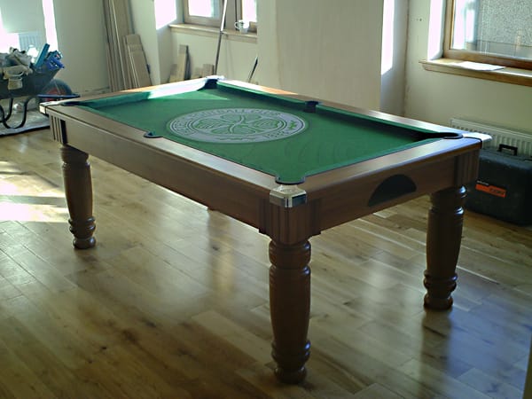 Majestic Pool Dining Table with Celtic Logo Cloth