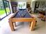 Signature Chester Pool Dining Table - Oak Finish - Navy Cloth