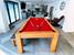Signature Chester Pool Dining Table - Oak Finish - Red Cloth