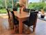 Signature Chester Pool Dining Table - Oak Finish - Dining Tops with Contemporary Dining Chairs